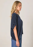 Fate + Becker Esther Knit Top Navy Blue