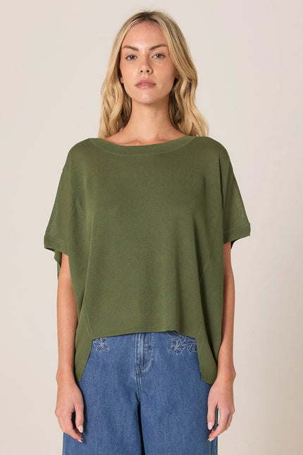 Fate + Becker Esther Knit Top Olive Green