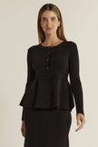 Fate + Becker Vale Peplum Cardigan Black