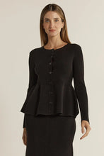 Load image into Gallery viewer, Fate + Becker Vale Peplum Cardigan Black

