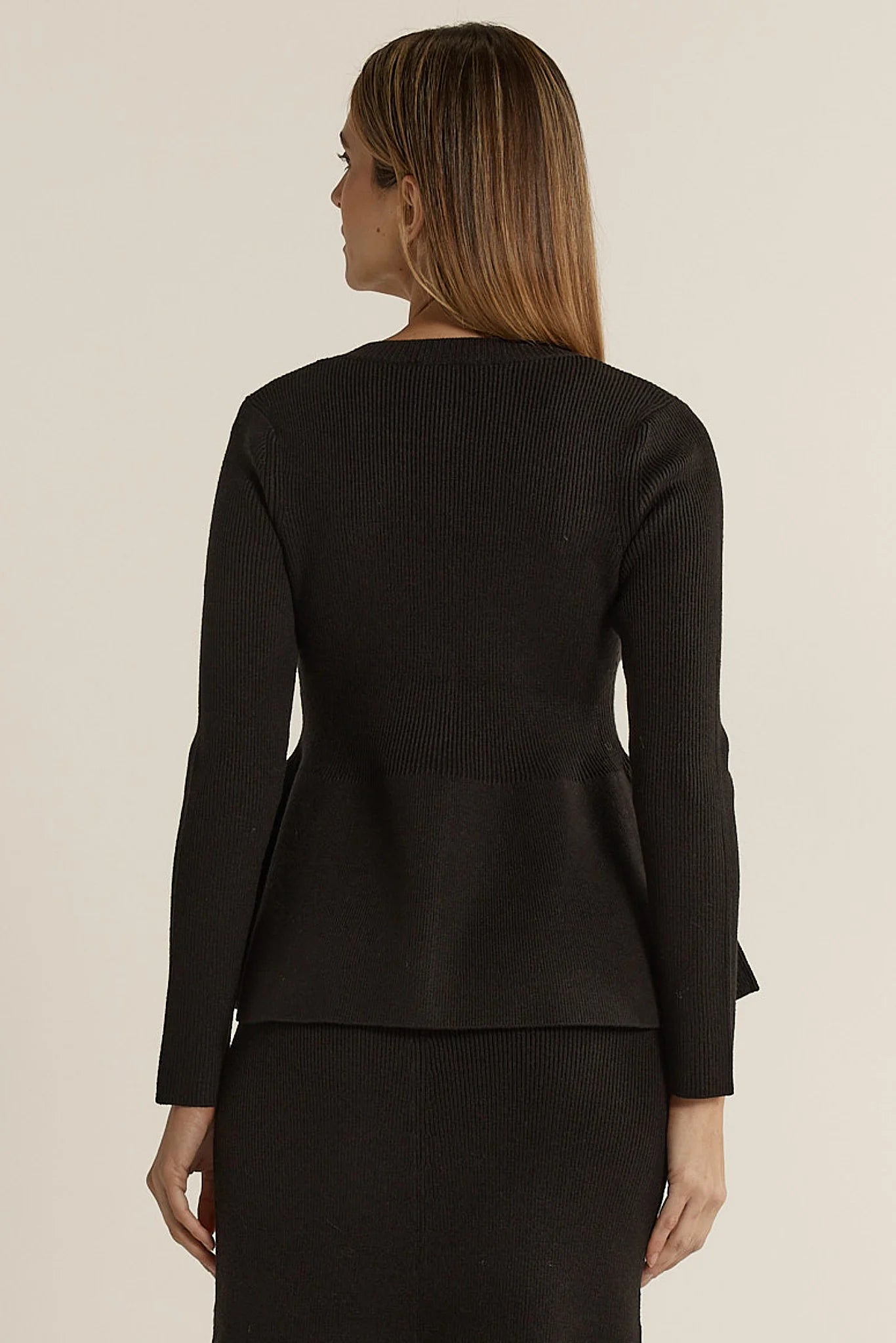 Fate + Becker Vale Peplum Cardigan Black