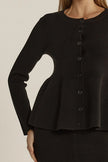 Fate + Becker Vale Peplum Cardigan Black