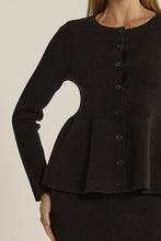 Load image into Gallery viewer, Fate + Becker Vale Peplum Cardigan Black
