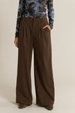 Fate+Becker Roan Pleat Front Pant Chocolate