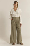 Fate + Becker Roan Pleat Front Pant Sage Green