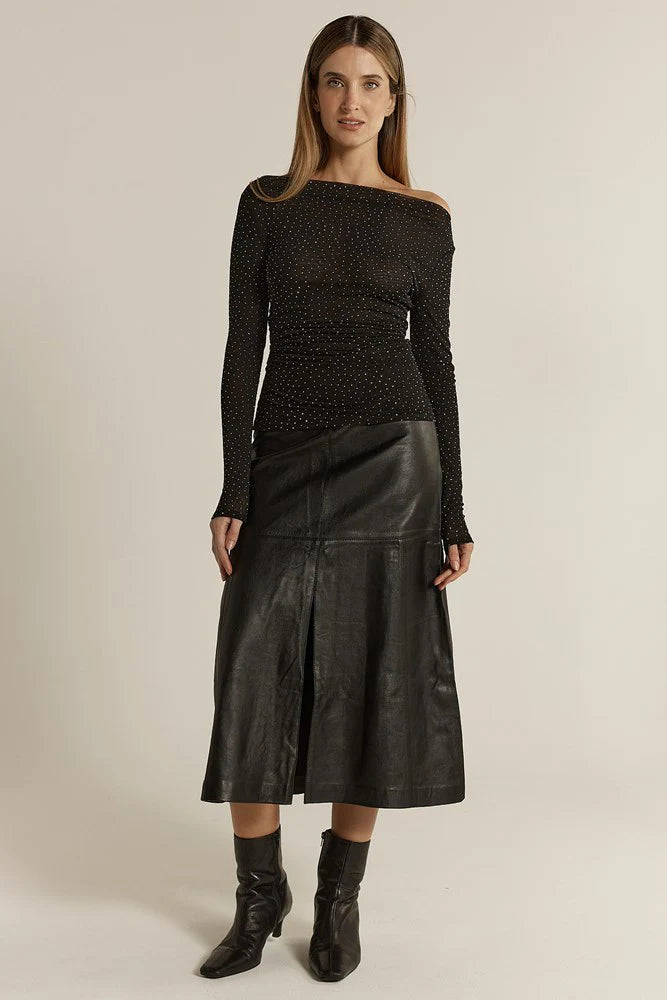 Fate + Becker Sora Studded Top Black