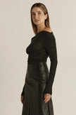 Fate + Becker Sora Studded Top Black