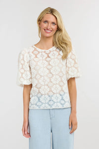 365 Days Ivy Embroidered Top White Floral