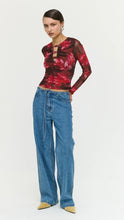 Load image into Gallery viewer, Staple The Label Amyra Mesh Top Bordeaux Garden

