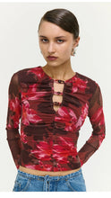 Load image into Gallery viewer, Staple The Label Amyra Mesh Top Bordeaux Garden
