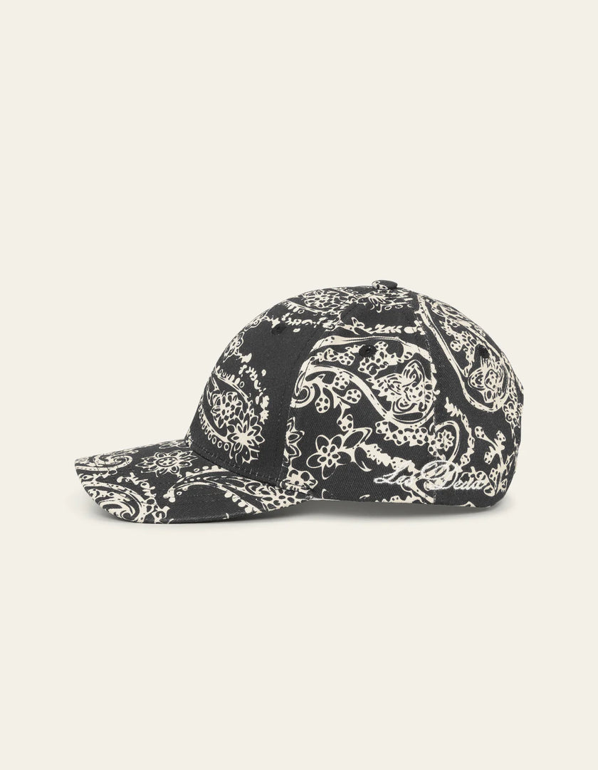 Les Deux Paisley AOP Baseball Cap Tap Shoe Black