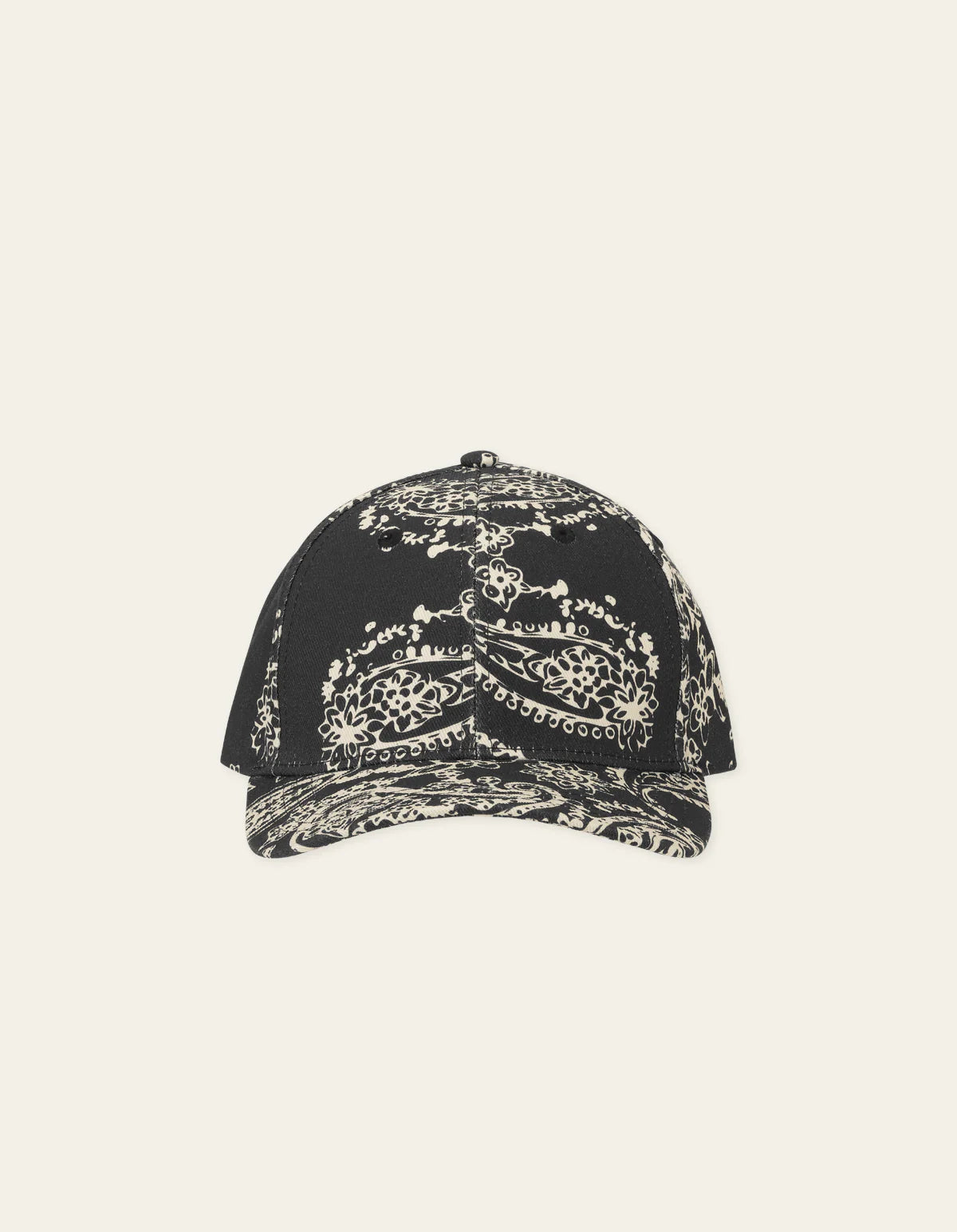 Les Deux Paisley AOP Baseball Cap Tap Shoe Black