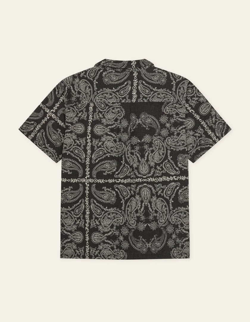 Les Deux Paisley AOP SS Shirt Tap Shoe Black