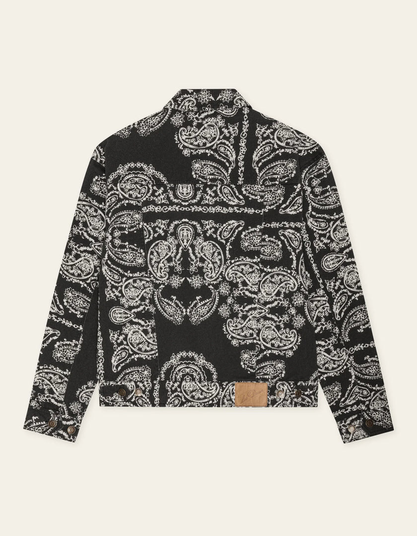 Les Deux Twill AOP Jacket Black White Multicolour