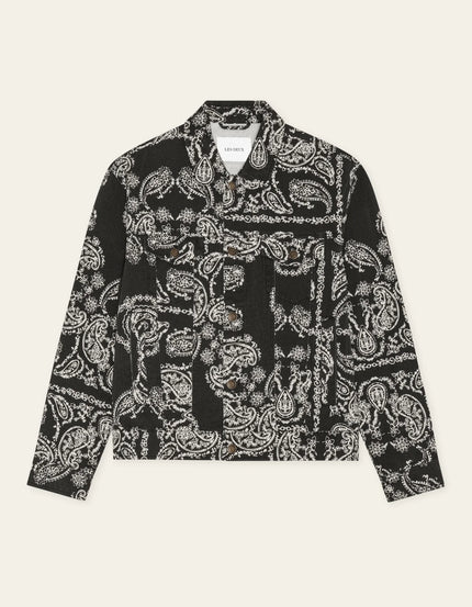 Les Deux Twill AOP Jacket Black White Multicolour