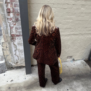 Italian Star Jets Velvet Jacket Leopard