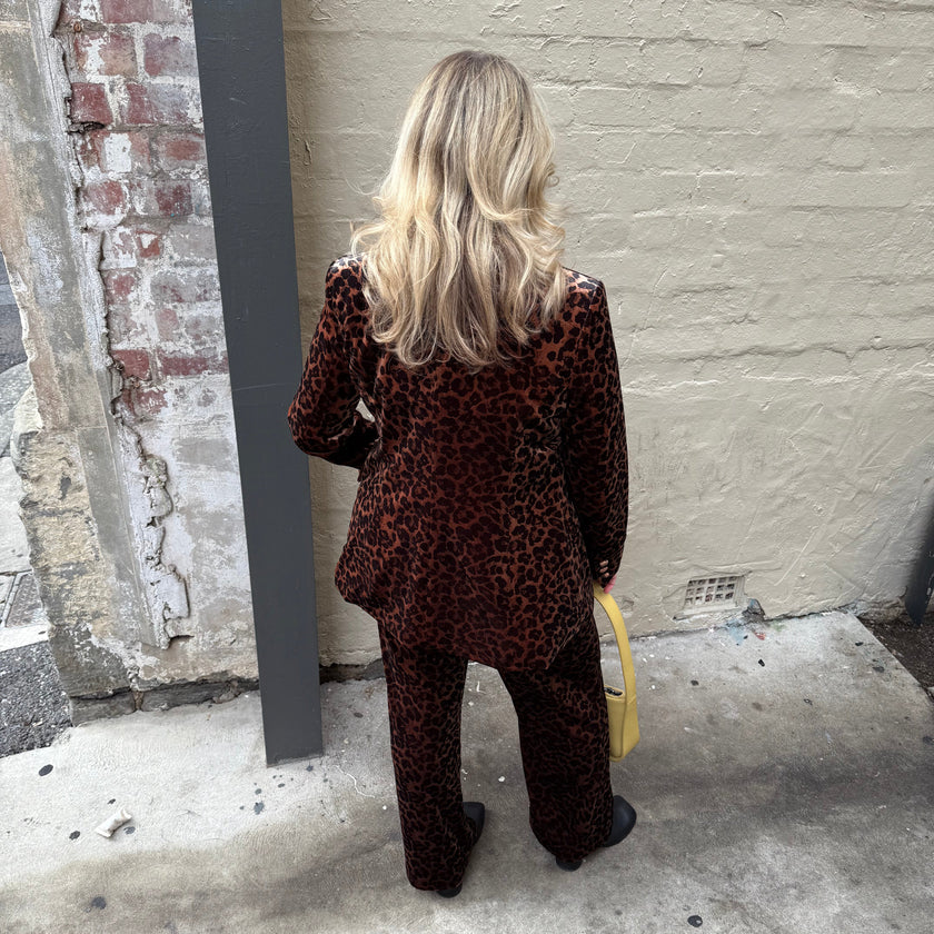 Italian Star Jets Velvet Jacket Leopard