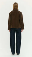 Staple The Label Indi Faux Suede Barn Jacket Chocolate