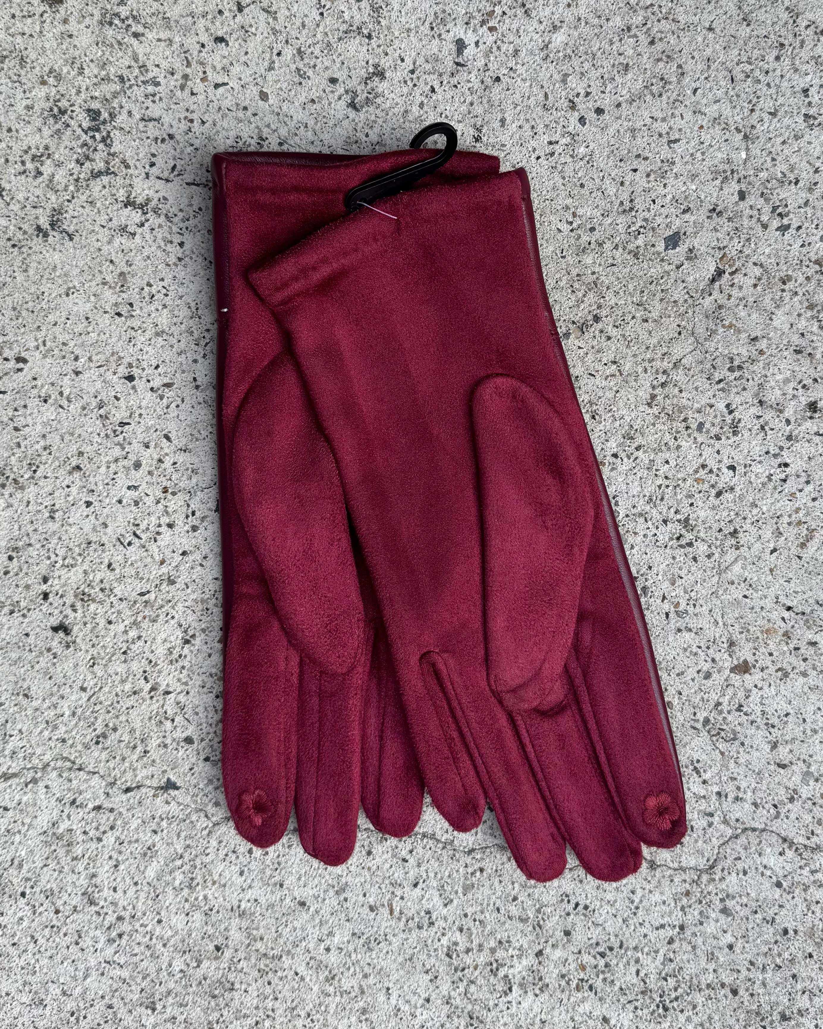 Cinnamon Creations GL031 Faux Leather Glove Burgundy
