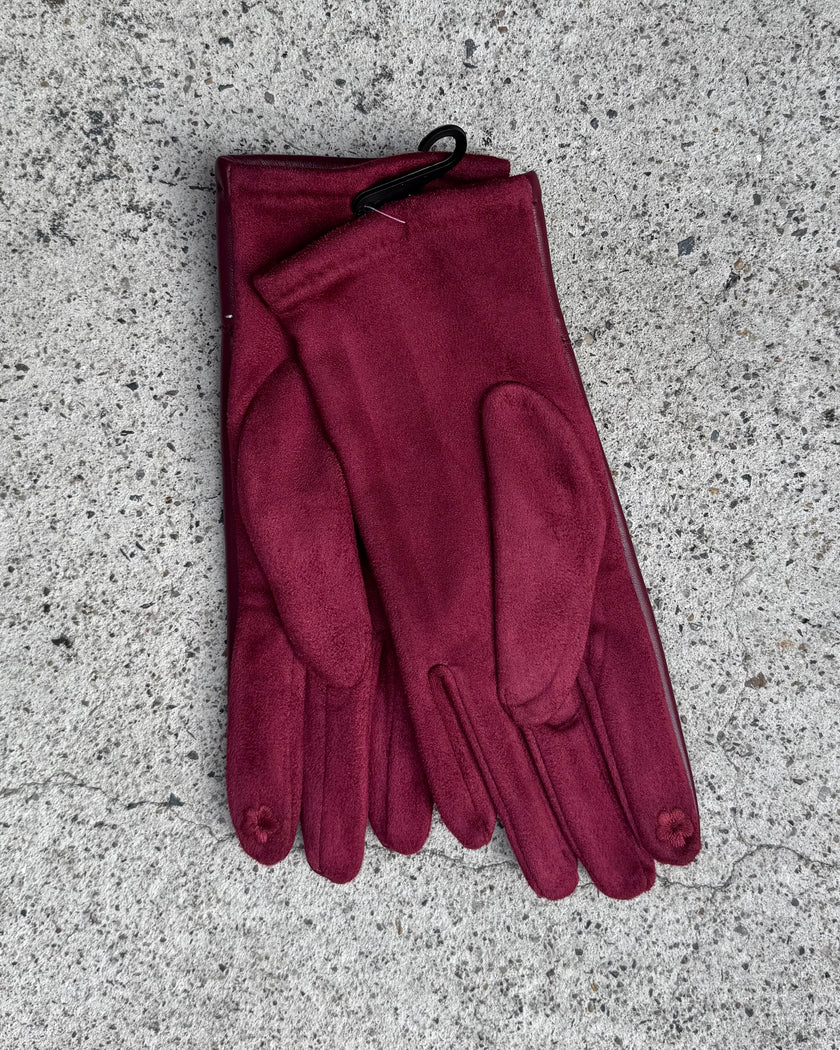 Cinnamon Creations GL031 Faux Leather Glove Burgundy