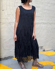 Indulge Me CLO157 Crush Sleeveless Lined Dress Black