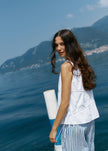 Sass Clothing Elin Gathered Tie Top White