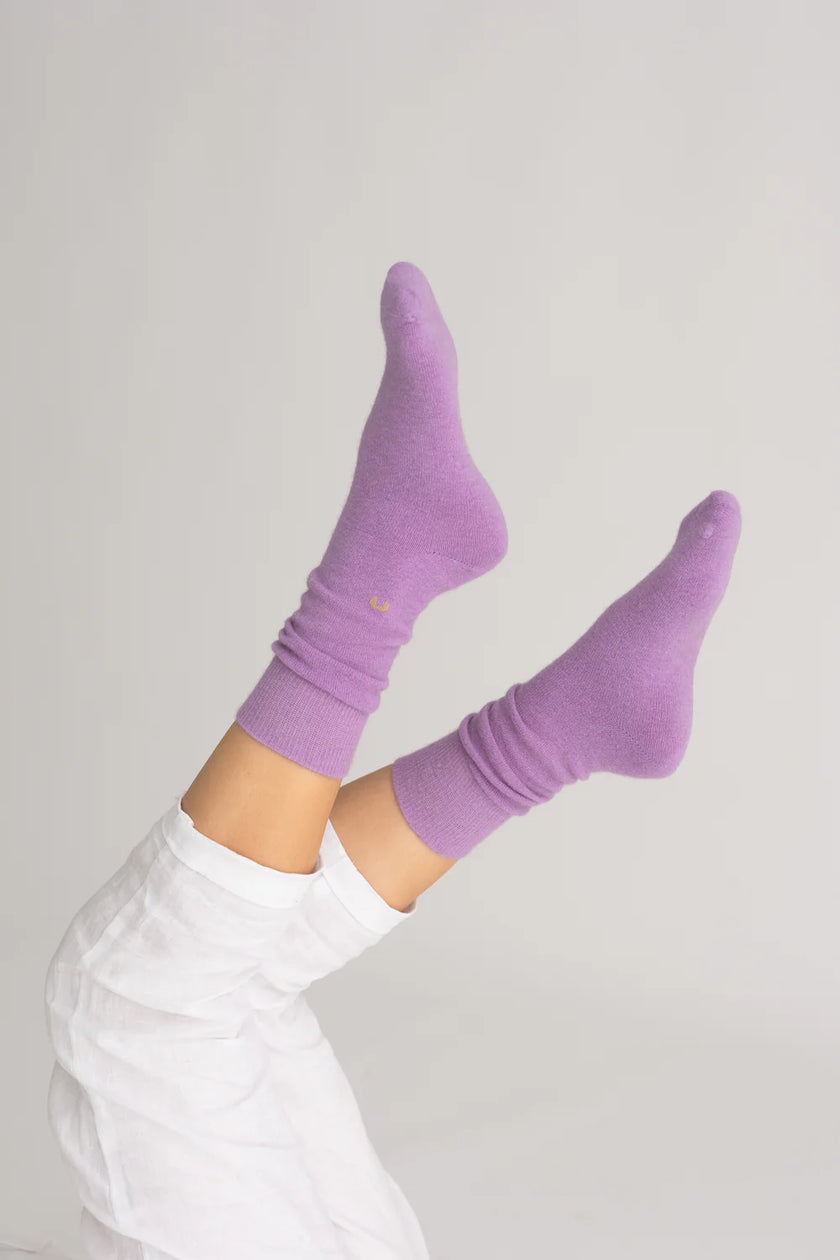 Nooan Hamilton Possum Merino Wool Socks Lilac Breeze