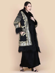 Anannasa Kali Embellished Coat Black