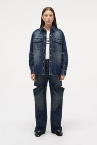 Neuw Denim Cut Loose Denim Shacket Indigo