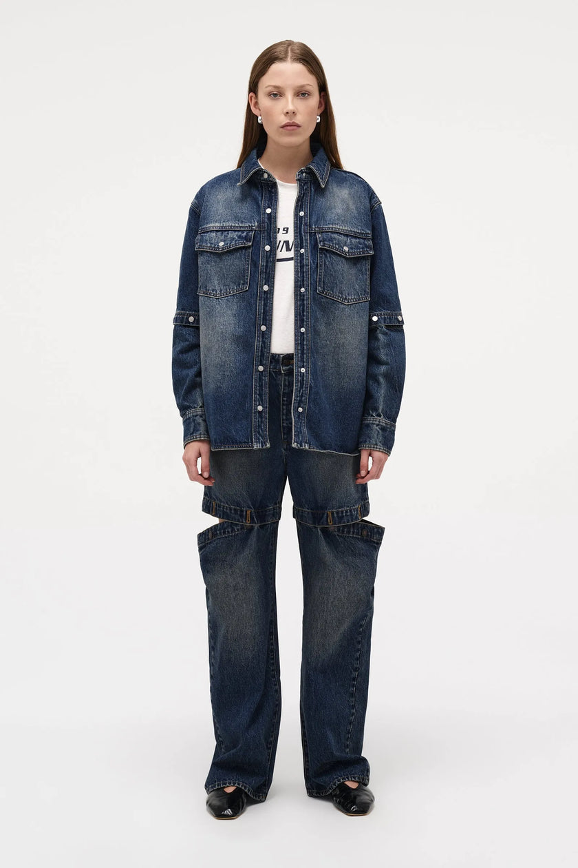 Neuw Denim Cut Loose Denim Shacket Indigo