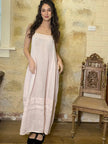 Miss Rose Sister Violet Isadore Cami Linen Dress Powder Pink