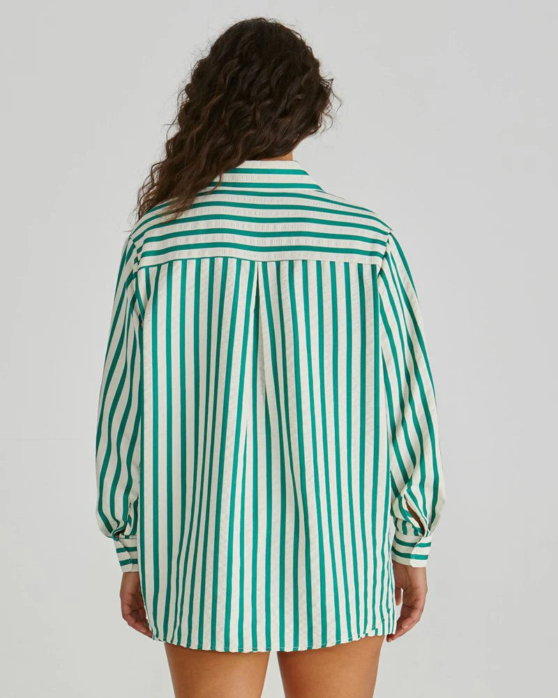 Sass Clothing Henri Shirt Green Stripe