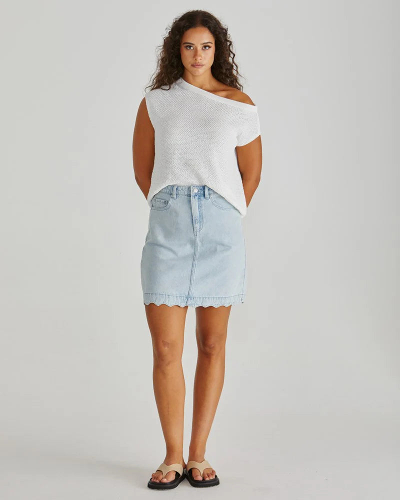 Sass Clothing Jaci Knit Top White