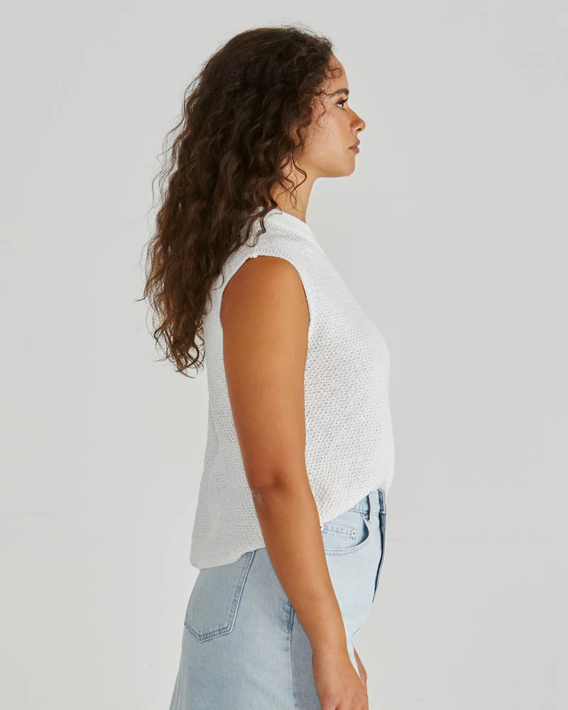 Sass Clothing Jaci Knit Top White