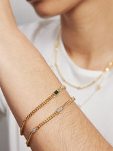 Load image into Gallery viewer, Tiger Tree Emerald Baguette Chain Bracelet
