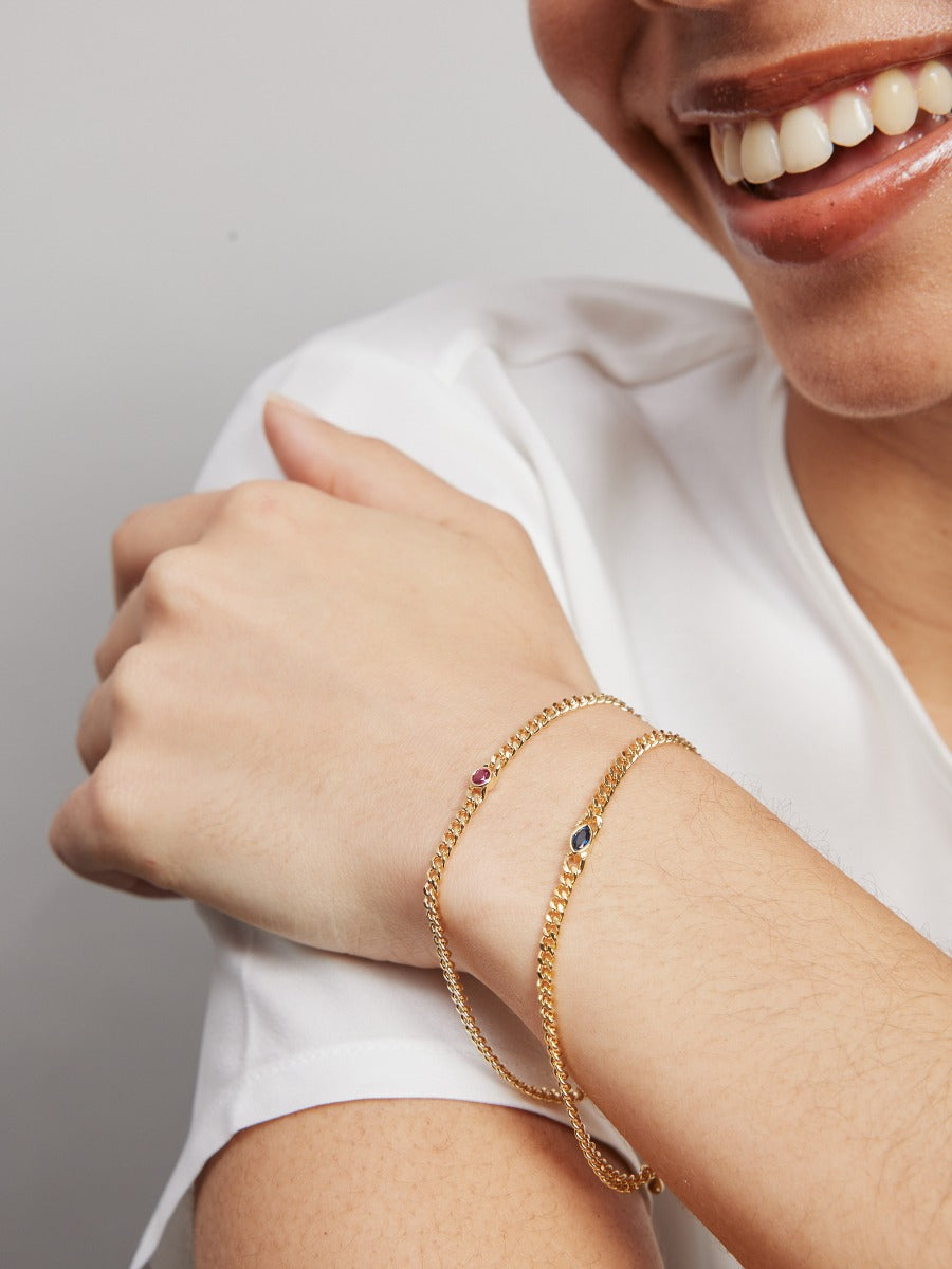 Tiger Tree Sapphire Eye Chain Bracelet