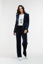 Load image into Gallery viewer, Italian Star Jets Velvet Pant Navy
