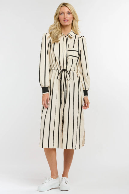 365 Days Sorrento Shirt Dress Black Stripe
