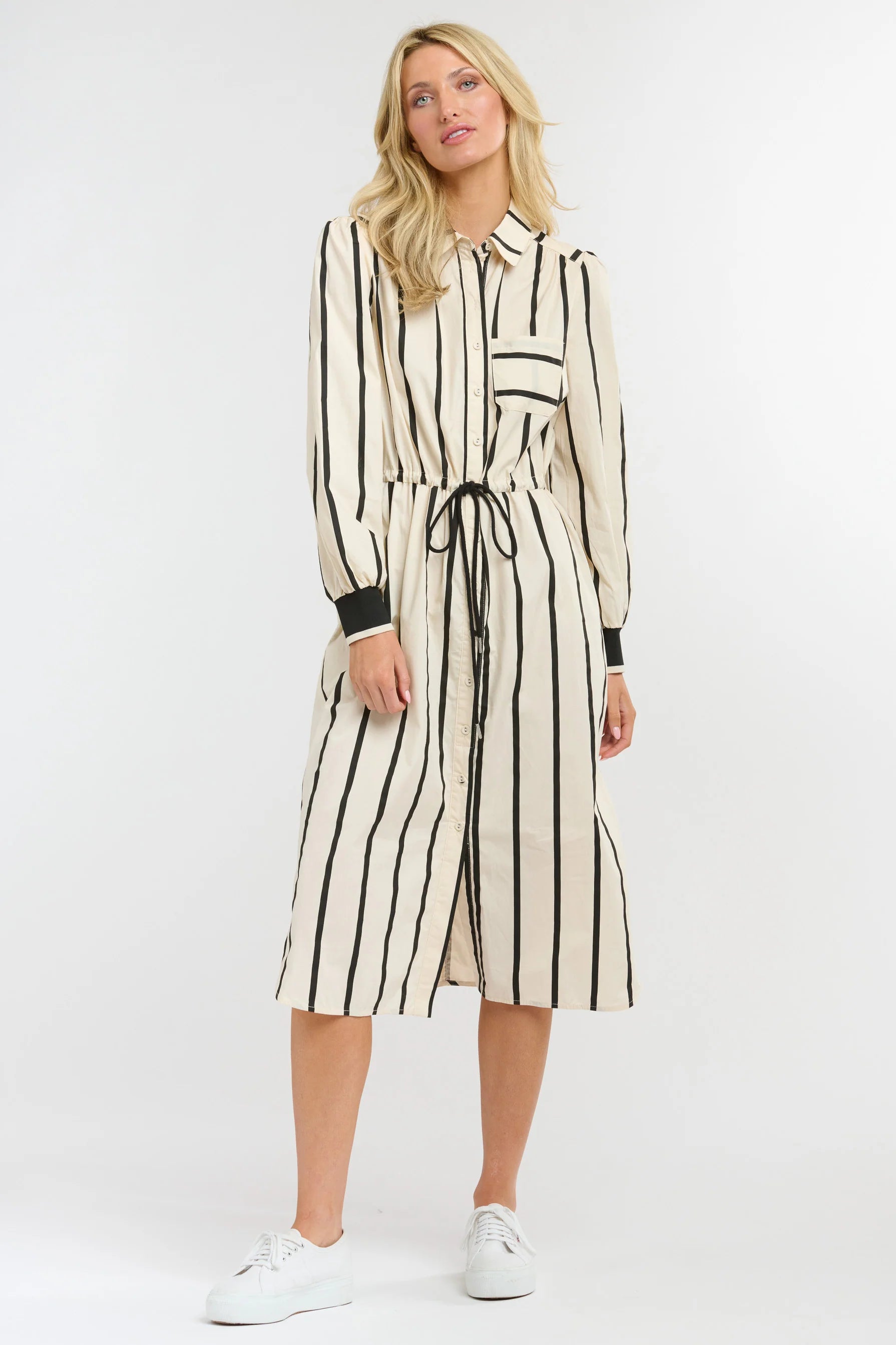 365 Days Sorrento Shirt Dress Black Stripe