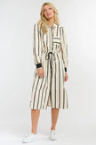 365 Days Sorrento Shirt Dress Black Stripe