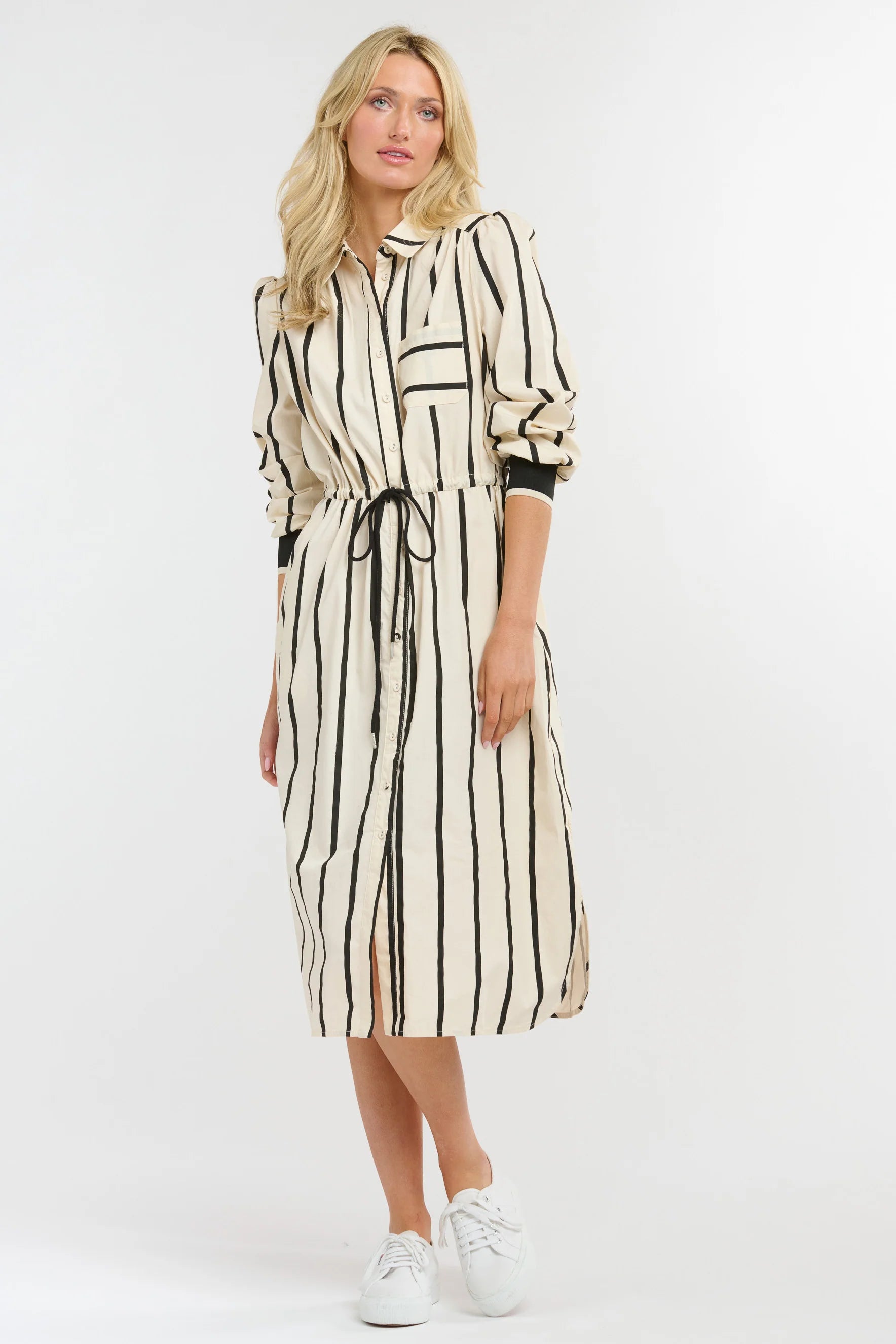 365 Days Sorrento Shirt Dress Black Stripe