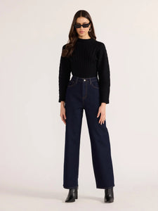 MINKPINK Pipper Rib Knit Jumper Black
