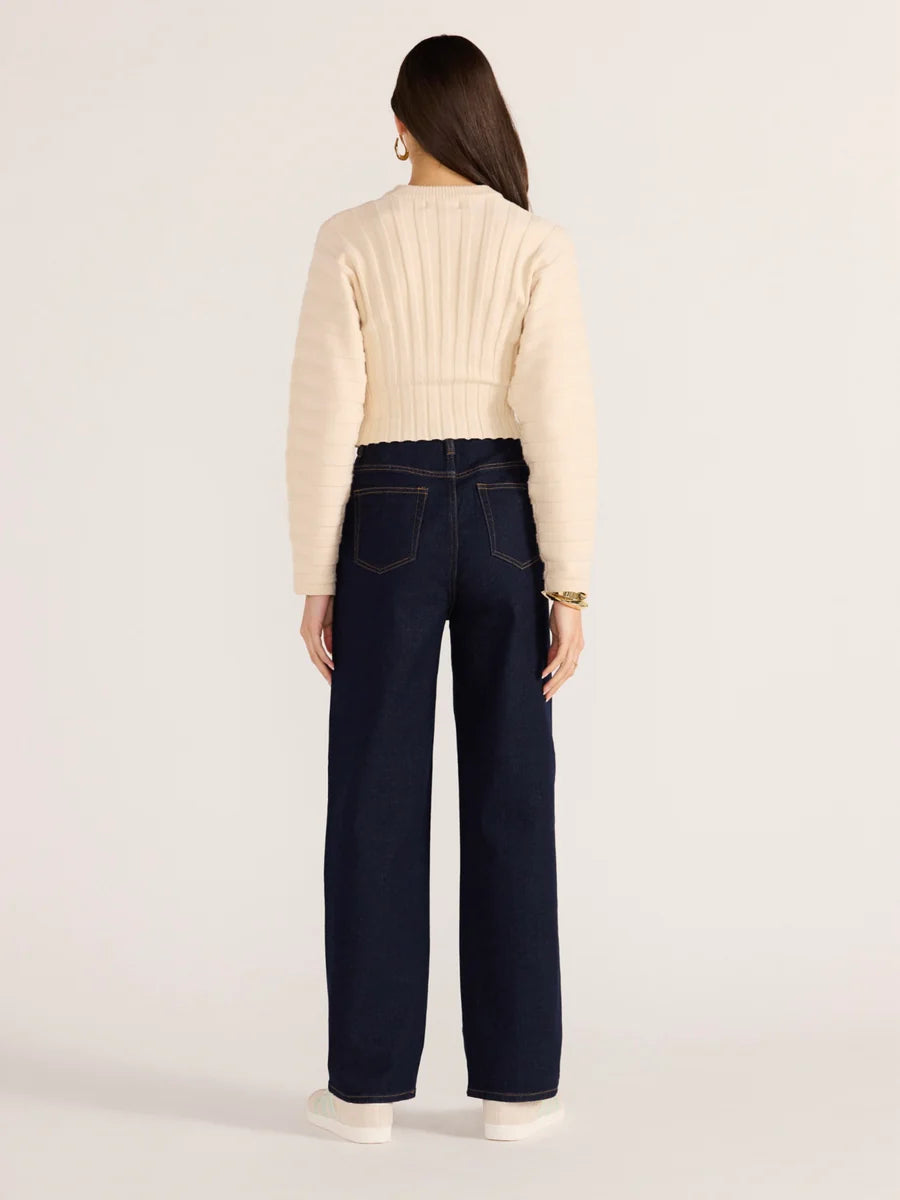 MINKPINK Pipper Rib Knit Jumper Cream