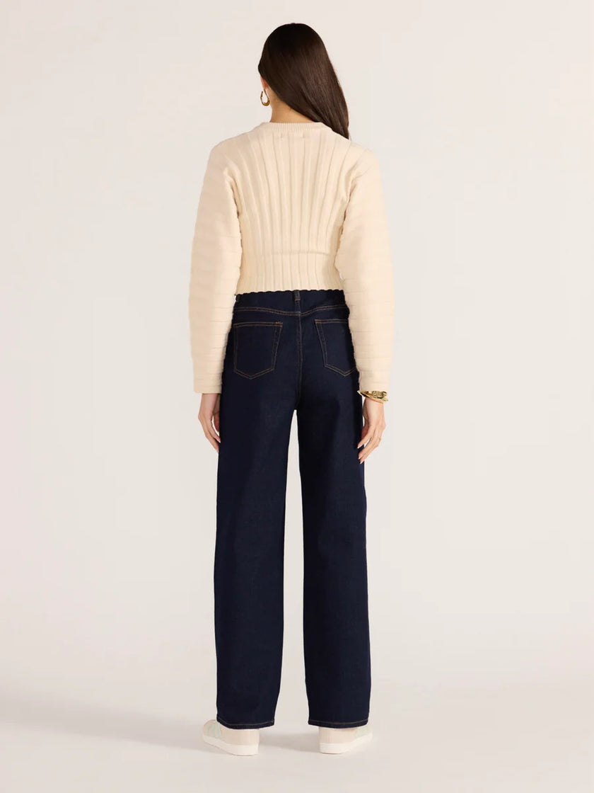 MINKPINK Pipper Rib Knit Jumper Cream