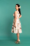 Elise Design Waratah Linen Dress Cream Floral