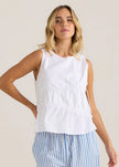 Sass Clothing Elin Gathered Tie Top White