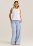 Sass Clothing Elin Gathered Tie Top White