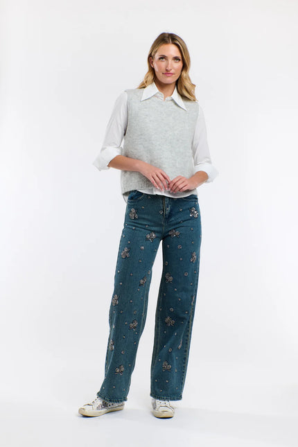365 Days Crystal Embroidered Jean Denim