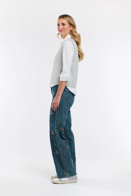 365 Days Crystal Embroidered Jean Denim