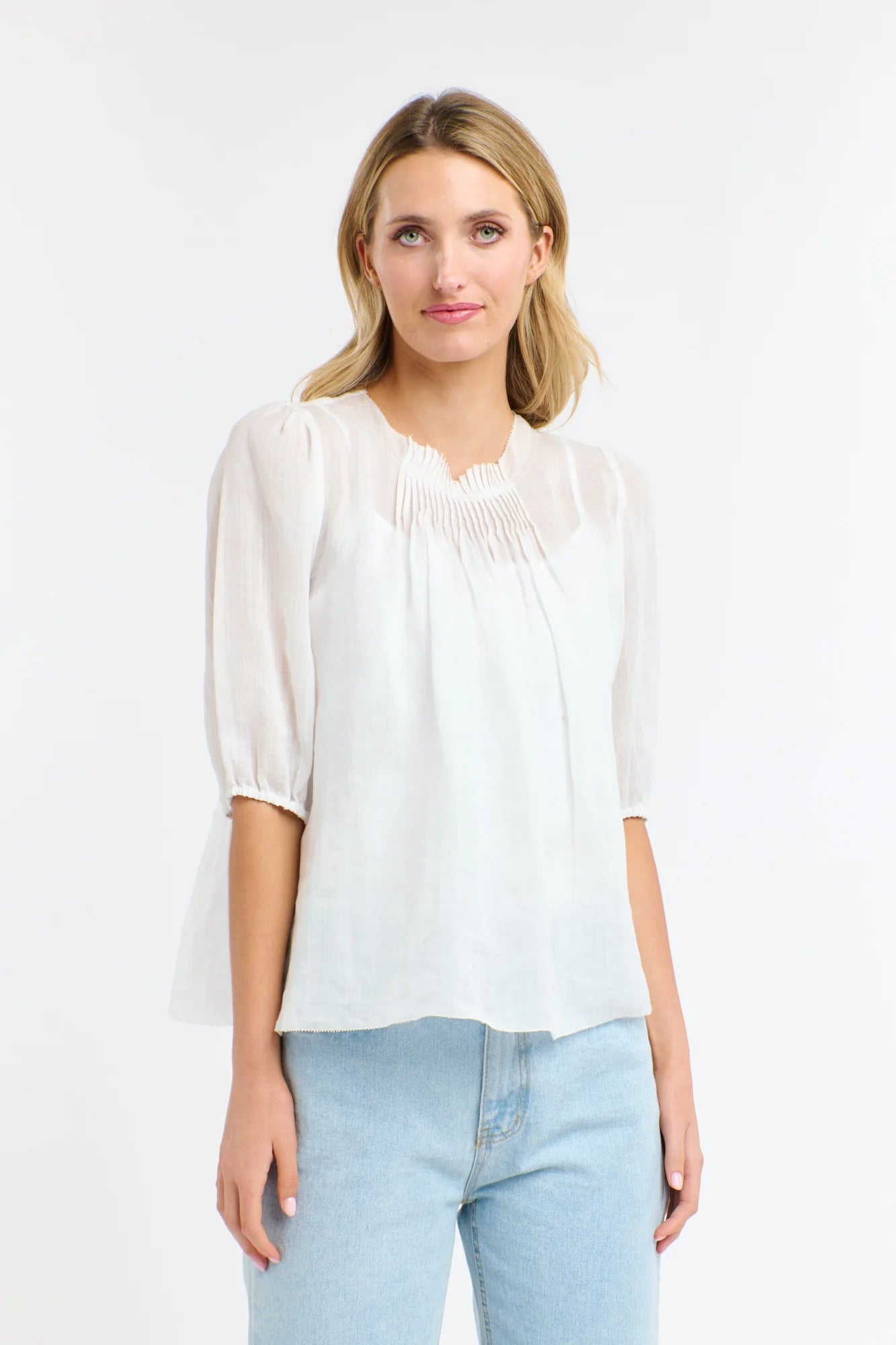 365 Days Ariel Pintuck Top White